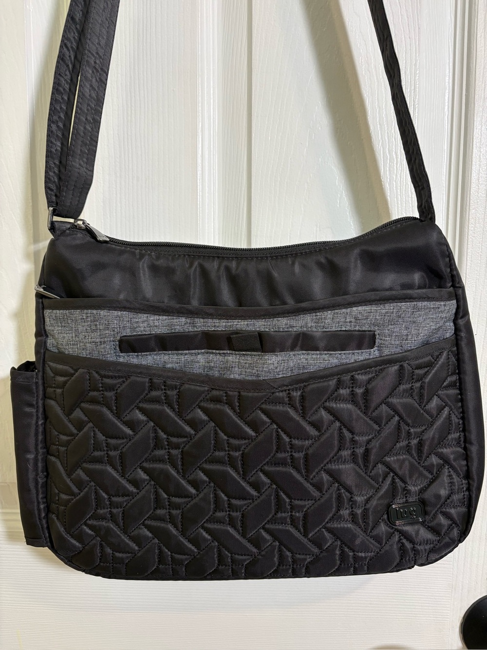 Lug Breeze Black Quilted Crossbody Shoulder Bag